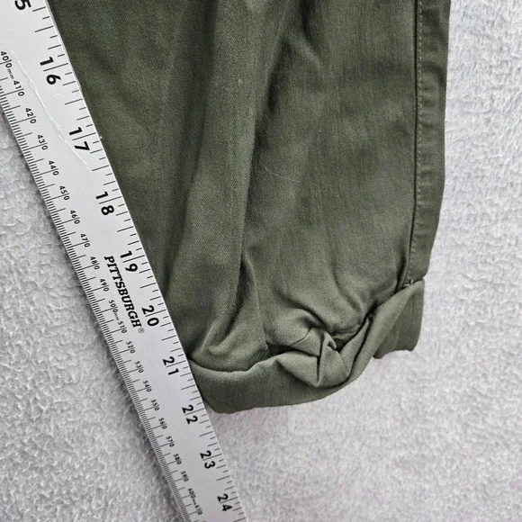 Vince Women Pants Medium Green Cropped Drawstring Pockets High Rise 22 in Inseam - Picture 5 of 12